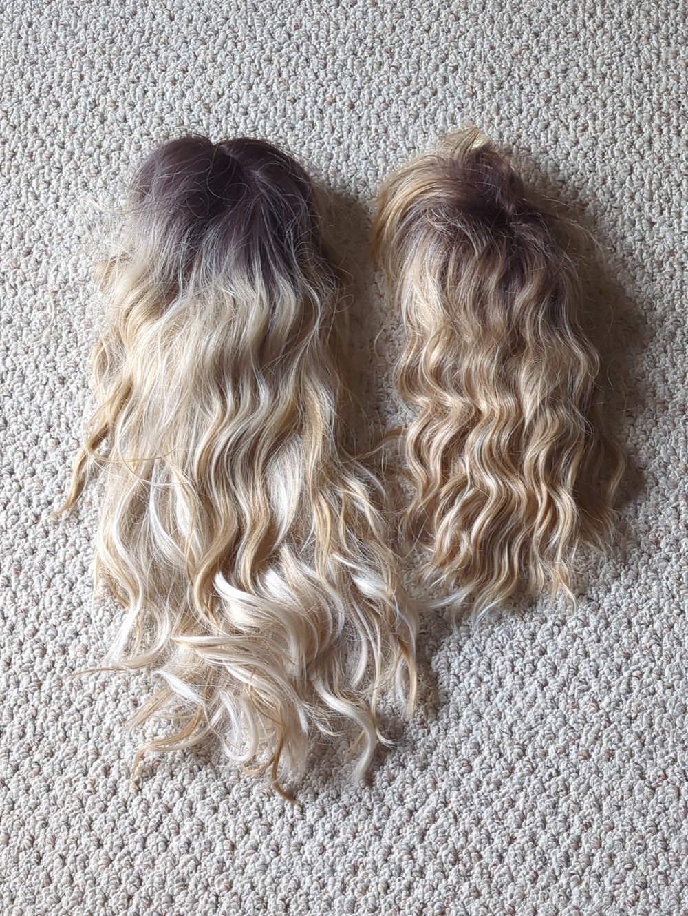 Blonde Ombre Wavy Wig - Natural Root
